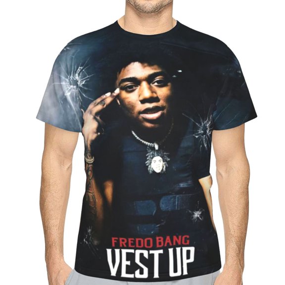 Fredo Bang Unisex 3d Pattern Printed Short Sleeve T-Shirts Casual Graphics Tees Small