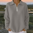 thumbnail image 6 of Ounisa Women's Long Sleeve Shirts-Casual Thermal Loose Fit Pullover Quarter Zip Sweatshirts, 6 of 7