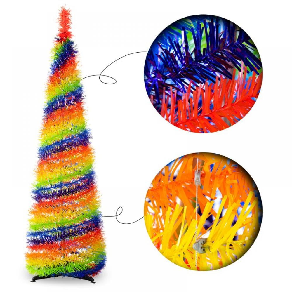 5ft Collapsible Christmas Tree, with 50 Lights, Collapsible Pre lit