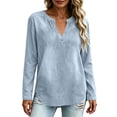 thumbnail image 7 of Womens Denim Shirt Long Sleeve Button Down Shirt Casual Jean Shirt Jacket Vintage Denim Blouses Tops with Pockets Light Blue XXXL, 7 of 7