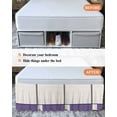 thumbnail image 7 of Farmhouse Purple,Wrap Around Bed Skirts for King Bed 18" Drop,Bed Skirt with Adjustable Elastic Belt Dust Ruffle Bed Valance for Bedroom Hotel Modern Abstract Geometric Stripes Art Bed Frame Cover, 7 of 7