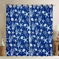 Erosebridal Animal Starfish Curtains Pack of 2 (42x63),Ocean Wildlife 30%-50% Black Out Curtains,Teen Bedroom Decor