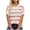 Orange, variant on UAMVSH Womens Short Sleeve Sweaters Spring Fall Lightweight Crew Neck Trendy Striped Printed Pullover Comfy Knitted Sweater Tops(Small,Black)