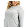thumbnail image 3 of STYLE & COMPANY Womens Gray Ribbed Slitted Seam-front Heather Long Sleeve Boat Neck Tunic Top Plus 0X, 3 of 4