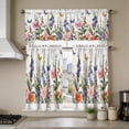 thumbnail image 6 of Watercolor Wildflower Butterfly Print Short Cafe Curtain,Light Filtering Washable Half Window Tier,Valance Curtain for Kitchen,Cafe,Laundry Home Decor, 6 of 6