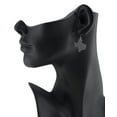 thumbnail image 2 of Women's Faux Leather Texas State Shape Dangle Pierced Earrings, Dotted Gray, 2 of 3