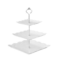 Kaireo Three-Tier Cake Stand, Three-Tier Fruit Plate, Afternoon Tea Tray H,Cake Stand Fruit Dried Stand Dessert Stand Dessert Fruit Stand Set Plastic Housekeeping & Organizers