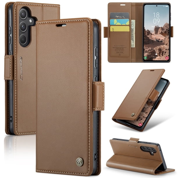 CaseMe Funda de Cuero para Samsung Galaxy A55 5G con Bloqueo RFID, para Samsung Galaxy A55 5G Funda para Mujer Hombre Tarjetero Cierre Magnético Funda Tipo Folio para Samsung Galaxy A55 5G