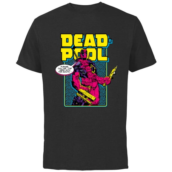 Marvel Deadpool Please Call me the Merc with the Mouth - Short Sleeve Cotton T-Shirt for Adults - Customized-Black