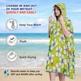 thumbnail image 4 of Hooded Beach Towel Adult Bath Poncho Towels Soft Absorbent Quick Dry for Surf Swim Pool Men Women Teens Hawaiian-style White Hibiscus Flowers, 4 of 7