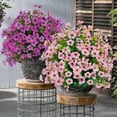 thumbnail image 4 of 2Pcs Artificial Violet Ball Topiary Trees with Ground Spikes for Outdoor, 23.6 in Fake Artificial Bushes Plants, UV Resistant Faux Greenery Shrubs Faux Plants for Front Door Garden, Yard, 4 of 11