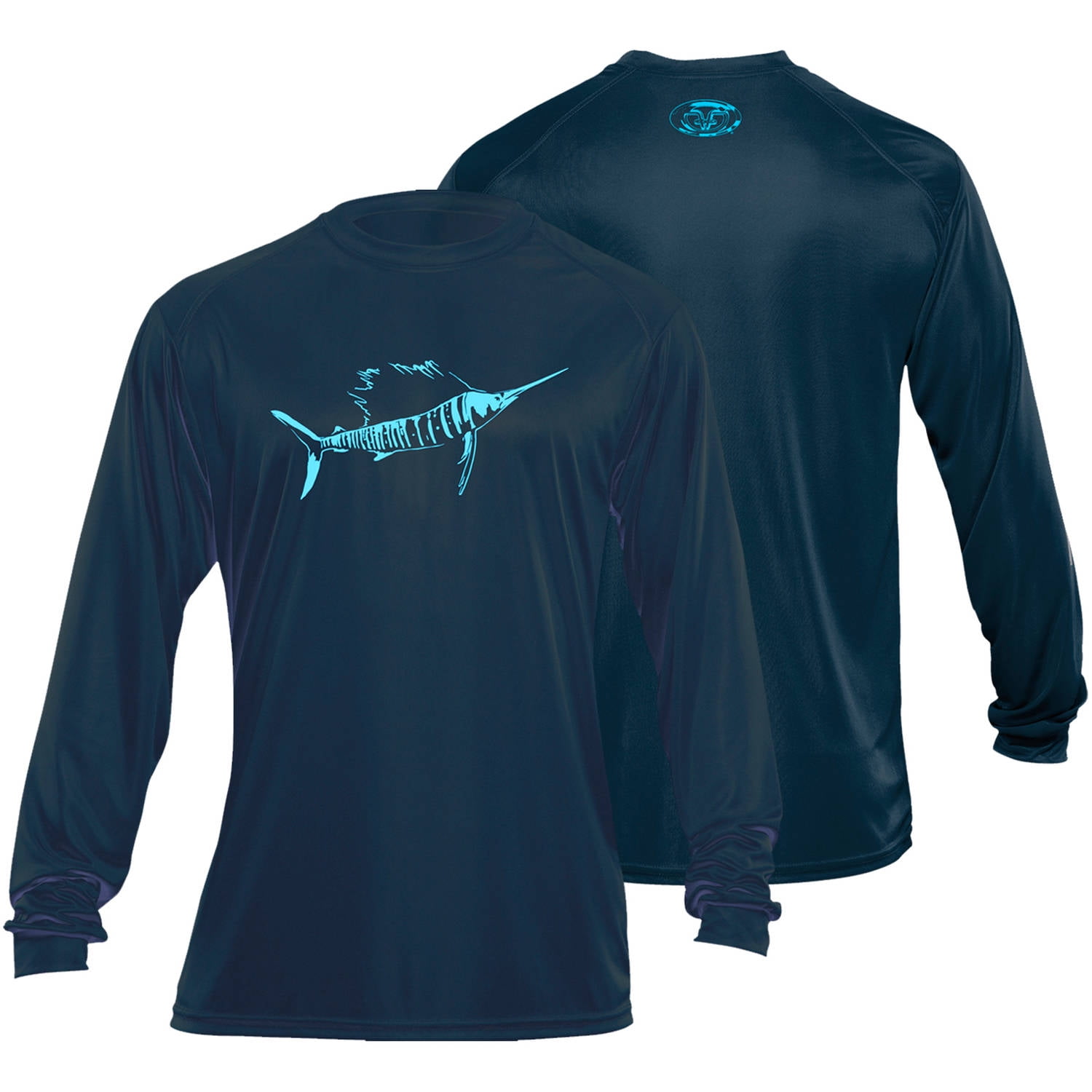 Flying Fisherman Sailfish L S Performance Tee, Navy, M by Flying Fisherman