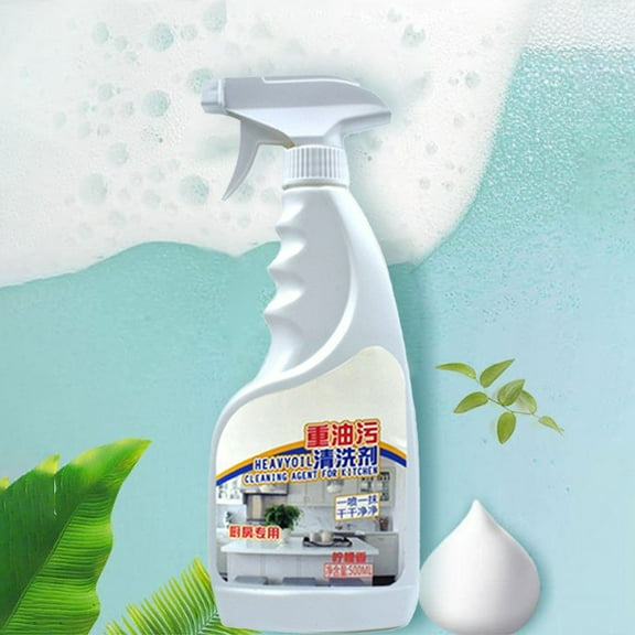 Kitchen Degreaser Cleaner Spray,Heavy Duty Grease Remover for Stubborn Oil,Fast Acting Surface Cleaner for Appliances Counters Grills and Tools,Safe and Effective for Home Kitchen Use-Free Size