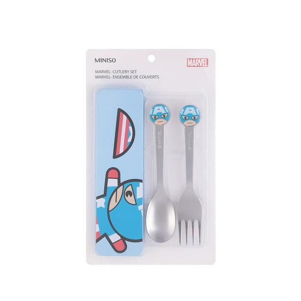 MINISO Marvel Kids Spoon and Fork Set Stainless Steel Silverware BPA