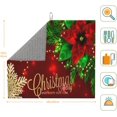 SKQIT Poinsettia Gold Snowflake Christmas Dish Drying Mat for Kitchen