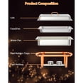 thumbnail image 4 of Ourlova Ensemble de 2 Plats Rectangulaires de 8 Qt en Acier Inoxydable Résistants aux Irritations avec Porte-Couvercles – Réchauffe-Buffets Or Rose (Services Alimentaires Inclus), 4 of 8