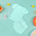 thumbnail image 2 of Youmylove Toddler Baby Pajamas Cotton Comfortable Soft Lightweight Summer 2 Piece Set Top+Shorts Baby Boy Clothing Set T Shirt and Active Mesh Shorts Set, 2 of 9