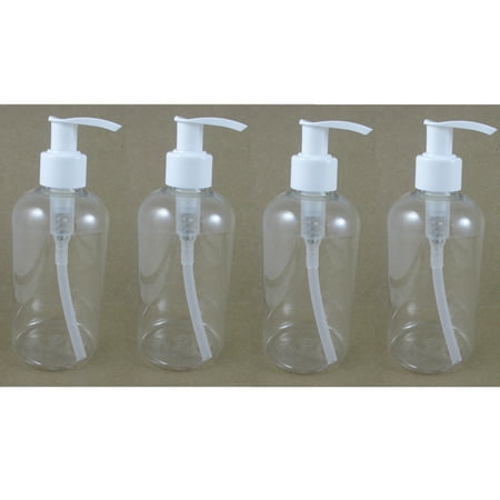 Pump Bottle Dispenser - 4 Liquid Soap Dispenser Pump Lotion Refillable Empty Bottle Plastic Jar 8 oz !