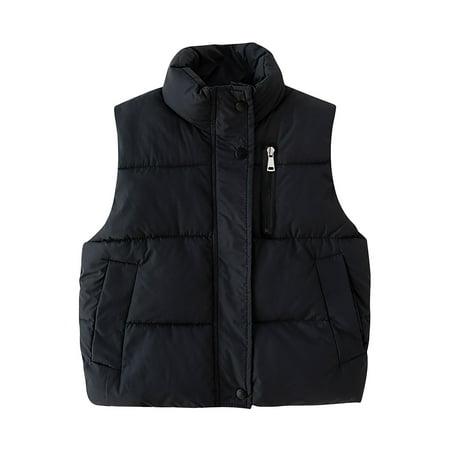 

Zhuashum Fashion Boys Coat Kids Toddler Baby Autumn Winter Jacket Sleeveless Zip Up Coat Outwear Black Casual Weekend Clothes 3-4 Years