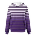 thumbnail image 3 of cocolona Womens Striped Hoodie Fall Winter Casual Long Sleeve Oversized Hooded Sweatshirts Trendy Pullover Tops with Pockets, 3 of 4