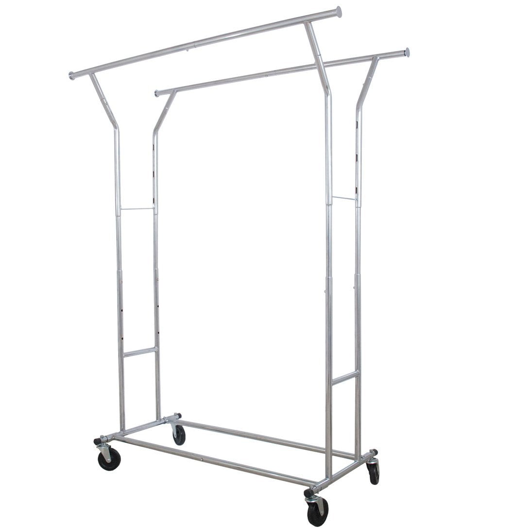 ForHauz Expendable Adjustable Telescopic Rolling Garment Rack, Steel ...