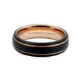 thumbnail image 3 of Metals Jewelry Unisex Tungsten Carbide Rose Gold / Black Plated 2 Stripes 6mm Wedding Ring Size 10.5, 3 of 5