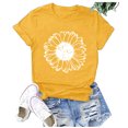 thumbnail image 4 of WNEGSTG Shirts for Women Casual Printing Short Sleeves O-Neck Loose T-Shirt Blouse Tops Yellow, 4 of 5