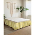 thumbnail image 2 of Yellow Gradient Wrap Around Bed Skirts for Queen Bed 16" Drop,Bed Skirt with Adjustable Elastic Belt Dust Ruffle Bed Valance for Bedroom Hotel Farm Plaid Buffalo Checkered Gingham Bed Frame Cover, 2 of 7