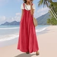 thumbnail image 2 of Breezora Women's Boho Floral Wide Leg Jumpsuit Casual Pleated Overalls with Pockets Summer Comfort Romper M Size Hot Pink, 2 of 9