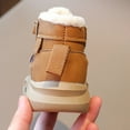 thumbnail image 4 of Kids Platform Snow Boots Trendy Lace up Fuzzy Lined Ankle Booties Boys Girls Comfy Chunky Soft Sole Winter Short Boots 10.5 Little Kid Brown, 4 of 6