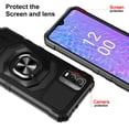 thumbnail image 3 of Compatible for Nokia C210 Case w/Tempered Glass Screen Protector [Military Grade] Ring Car Mount Kickstand Shockproof Hard Phone Case - Black, 3 of 7