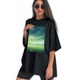 thumbnail image 3 of Plus Size Shirt for Women Black Tops for Women Short Sleeves Shirt for Women Night On The Prairie 3 T Shirt Crewneck Shirt for Women 5XL, 3 of 5