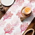 thumbnail image 3 of Coastal Pink Coral Table Runner 70 Inches, Nautical Ocean Seaside Beach Bed Runner Dresser Scarves Tabletop for Indoor Outdoor Parties/Ceremony/Banquet, 13" x 70", 3 of 9