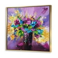 thumbnail image 1 of Designart Bright Bouquet Of Spring Flowers On Purple Background FLOAT FRAME WALL ART, 1 of 4