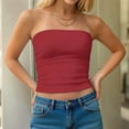 thumbnail image 3 of Mgmyaa Womens Strapless Tube Tops Basic Backless Sleeveless Bandeau Going Out Crop Tops Blouses Summer Clothes, 3 of 8