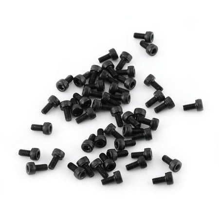 

M3 Black Hex Socket Cap Head Screw Bolt Set (M3*6mm Fully Threaded 50pcs)