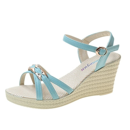 

gvdentm Sandals Women Spring Mouth Wedge Heel Sandals Shoes Fashion Fish Comfortable Sandals for Women Wide Width