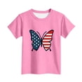 thumbnail image 4 of FAVIPT Girls 4th of July Top Summer 250 Years Boys American Flag Shirt Red White Blue Tshirt Independence Day Tee Shirt Pink,9-10Years, 4 of 6