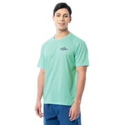 Fish N Vibe Men's Short Sleeve Fishing Performance Outdoor Graphic T-Shirt, Aqua Haze, L