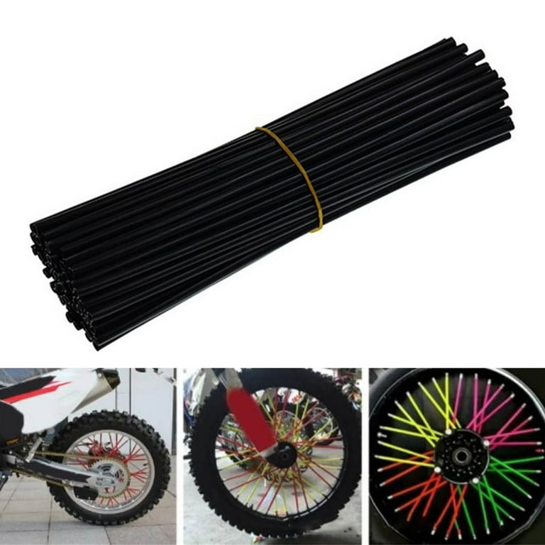 72pcs Bicycle Spoke Skins Decorative Universal Wheel Spoke Wraps Trim for Mountain Dirt Bike Black Walmart