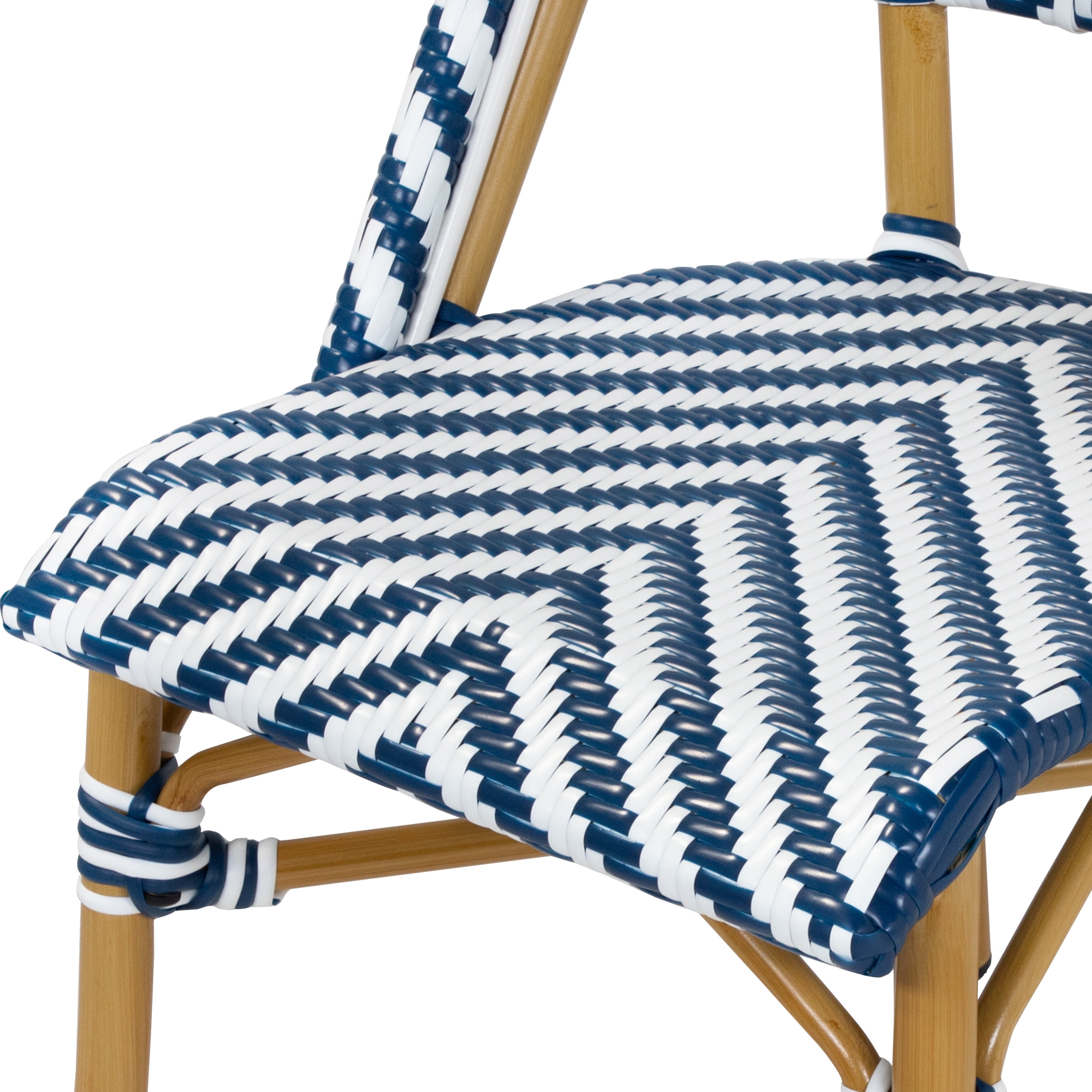 Furniture of America Tahit Outdoor Dining Chair - Faux Rattan - Armless - Blue