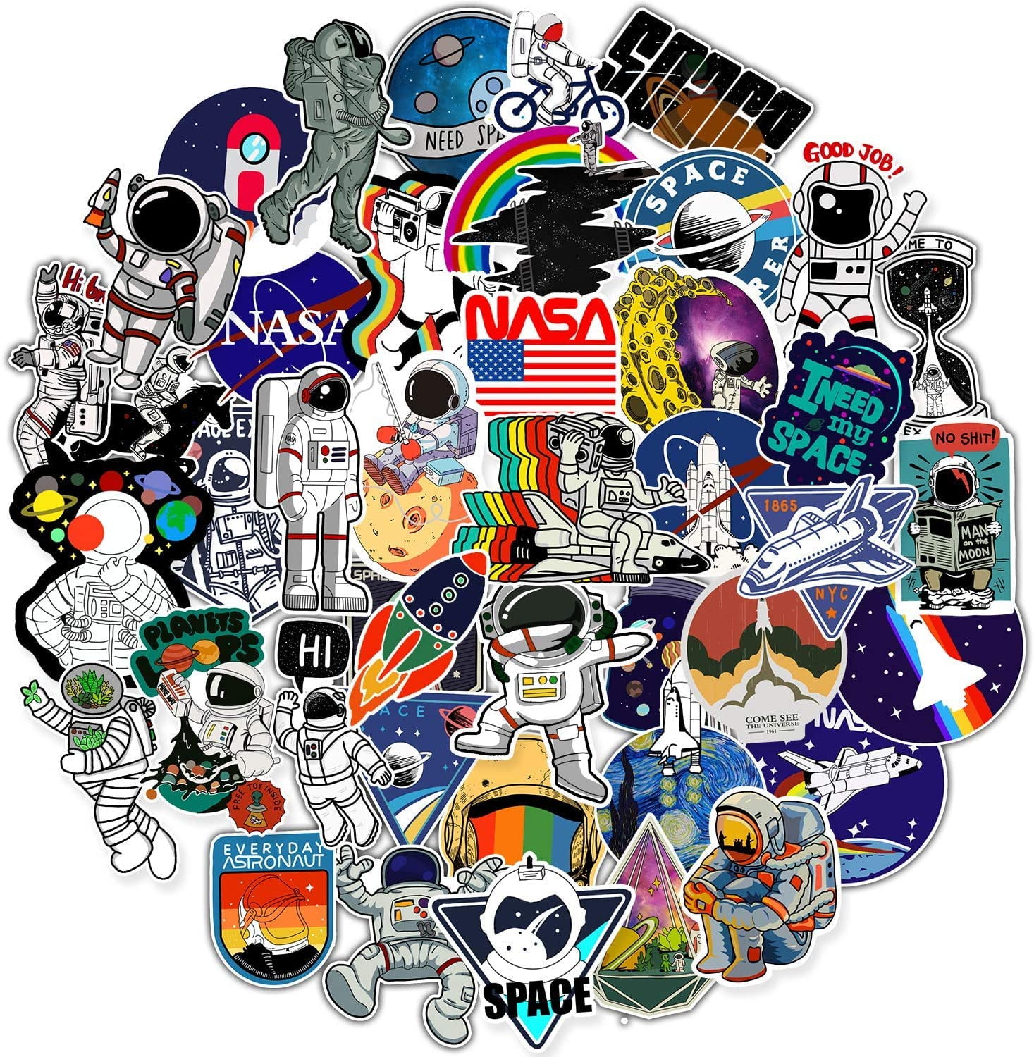 bags 50 Unique Astronaut Space Cartoon Stickers for suitcase and a lot more 