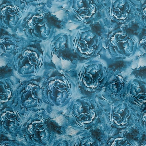 oneOone Viscose Chiffon Blue Fabric Abstract Floral Craft Projects Decor Fabric Printed By The Yard 42 Inch Wide-2ra