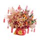 thumbnail image 1 of Bonsái artificial para decoración de año chino, arreglo floral creativo, cubo de flores falsas para bendición, para hotel, boda y fiesta. Rojo, 1 of 8