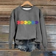 thumbnail image 4 of Bunenne St Patrick Day Sweatshirts Shamrock Sweatshirt Women's St.day Funny Casual Sweatshirt Hoodie Sweatshirt Casual Top Love Green Luck Print Top Crew Sweatshirt for Women Gray M, 4 of 4