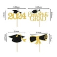 thumbnail image 6 of sunsanly 16Pcs/Set Cake Card Class of 2024 Graduation Black Golden Theme Table Toppers Centerpieces Graduation Party Decoration, 6 of 8