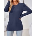 thumbnail image 6 of Alsol Lamesa Womens Long Puff Sleeve Fall Tops Dressy Crewneck Knit Top Casual 2023 Trendy Tshirts Blouses Shirts for Women, 6 of 6
