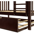 thumbnail image 4 of BEDSMART Solid Wood Twin Over Twin Bunk Bed With Trundle | Espresso, 4 of 4
