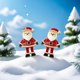 thumbnail image 1 of Festive Santa Claus Long Drop earrings - Sparkling Cubic Zirconia, Perfect for Christmas & Holiday Celebrations, 1 of 6