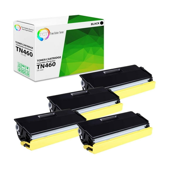 TCT TN460 Toner Cartridge 4 Pack - Premium Compatible Replacement for Brother TN-460 TN460 Black High Yield